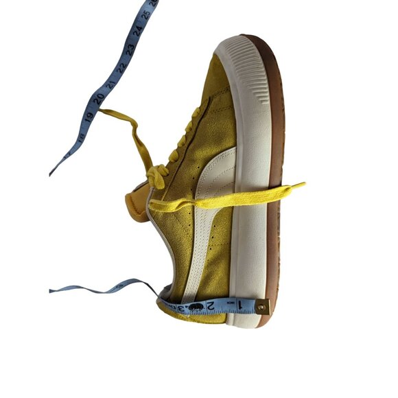 Puma Suede Mayu Up women's yellow & white platform sneakers Size 8 - Picture 8 of 11